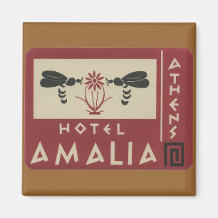 Aimant Étiquette de Vintage voyage d'Amalia d'hôtel
