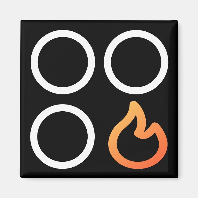 Aimant Étiquette du brûleur avant à droite (Devant)