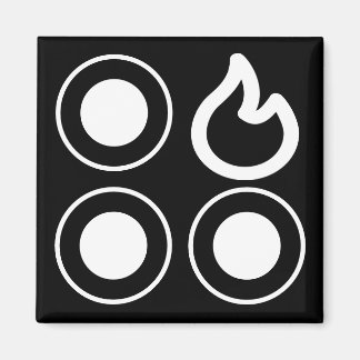 Aimant Étiquette du brûleur droit du bouton supérieur