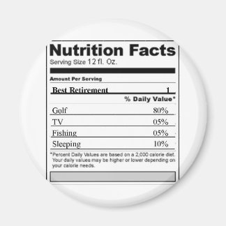 Aimant Étiquette nutritionnel amusant de la retraite