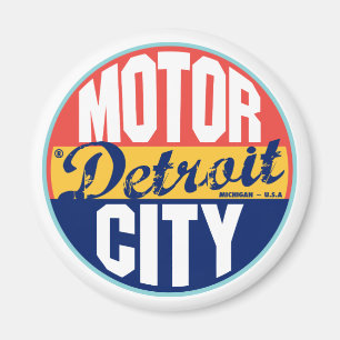 Aimant Étiquette Vintage de Detroit