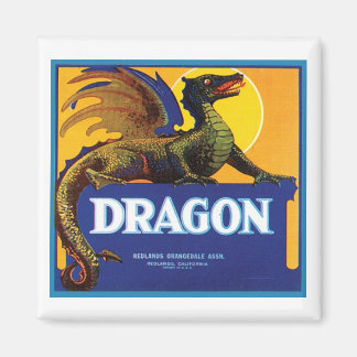 Aimant Étiquette Vintage Dragon