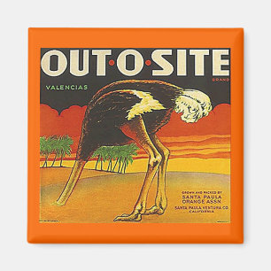 Aimant ÉTIQUETTE VINTAGE orange du ~ OUT-O-SITE