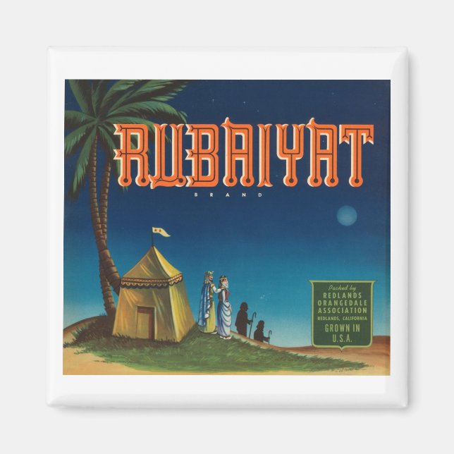 Aimant Étiquette Vintage Rubaiyat (Devant)