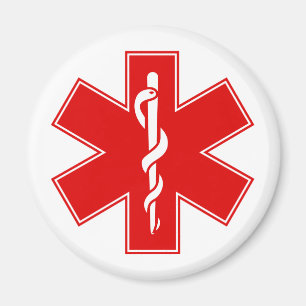 Aimant Étoile blanche jaune-orange rouge de l'infirmièr