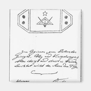 Aimant Étoile brillante au-dessus de carré et boussole 