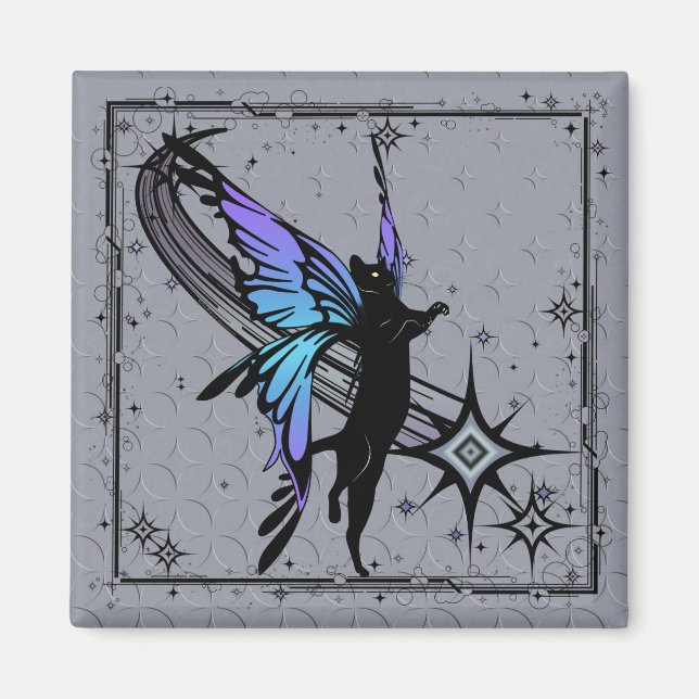 Aimant Étoile de chat cosmique (Devant)