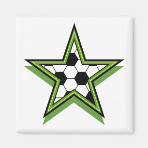Aimant étoile de football verte