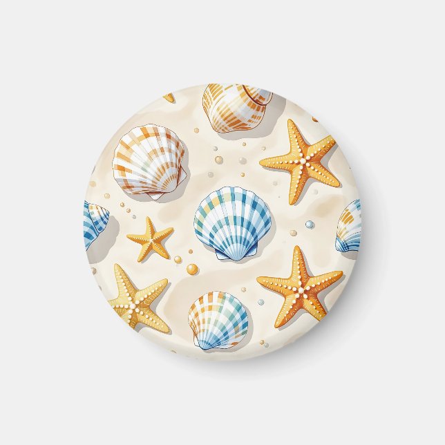 Aimant Étoile de mer coquillage de mer motif de plage (Devant)