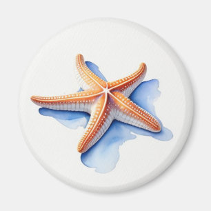 Aimant Étoile de mer et silhouette bleue