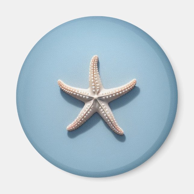Aimant Étoile de mer exotique avec fond bleu (Devant)