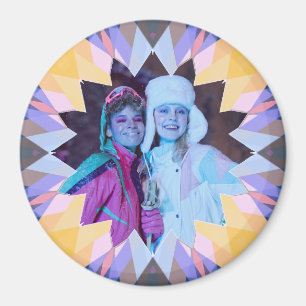 Aimant Étoile de Noël violette et jaune personnalisée ave