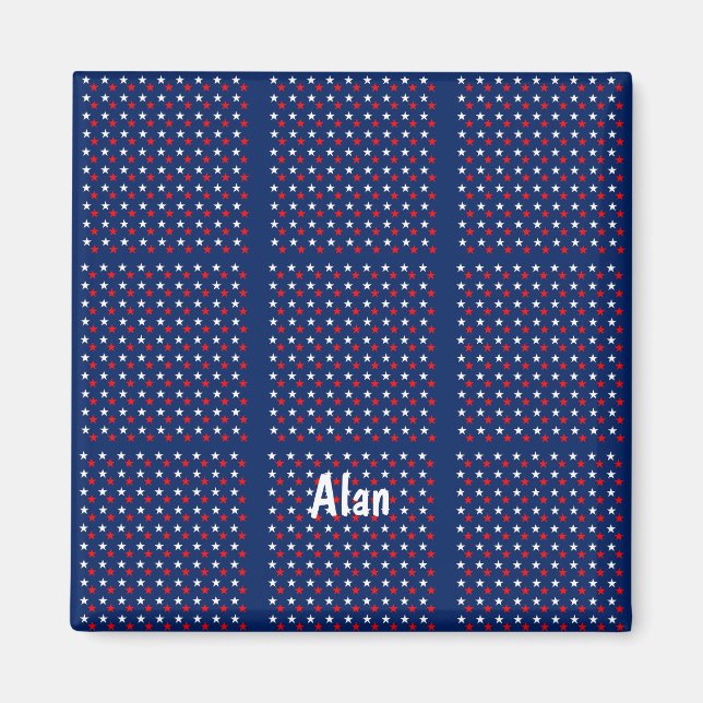 Aimant Étoile rouge blanc/bleu magnétique (Devant)