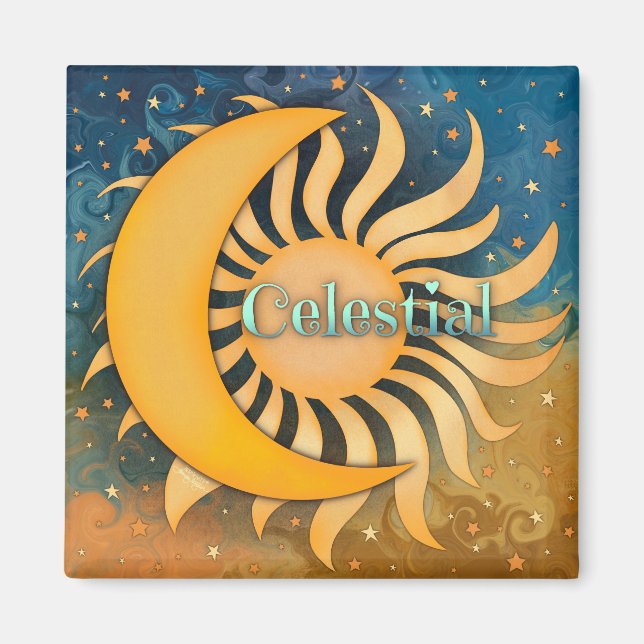 Aimant Étoiles célestes Sun Moon amusant Inspirivité (Devant)