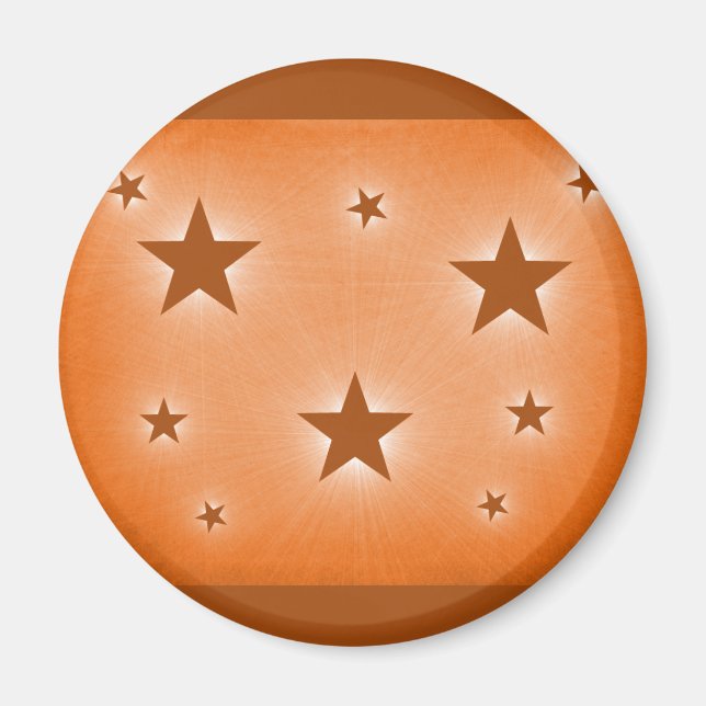 Aimant Étoiles dans le ciel de nuit Magnet, Orange (Devant)