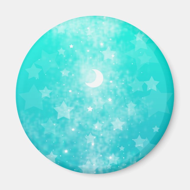 Aimant Étoiles de papier et Imaginaire lune Art céleste (Devant)