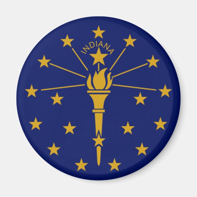 Aimant Etoiles d'or et de bleu et flamme sur le drapeau d (Devant)