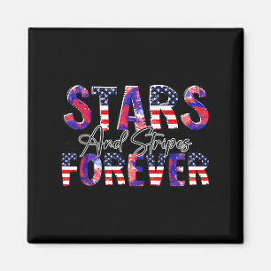 Aimant Étoiles et bandes pour toujours patriotique courag