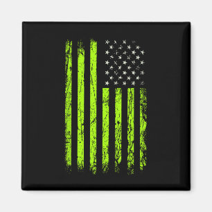 Aimant Étoiles Et Bandes Vertes. Drapeau Américain Usa Ve