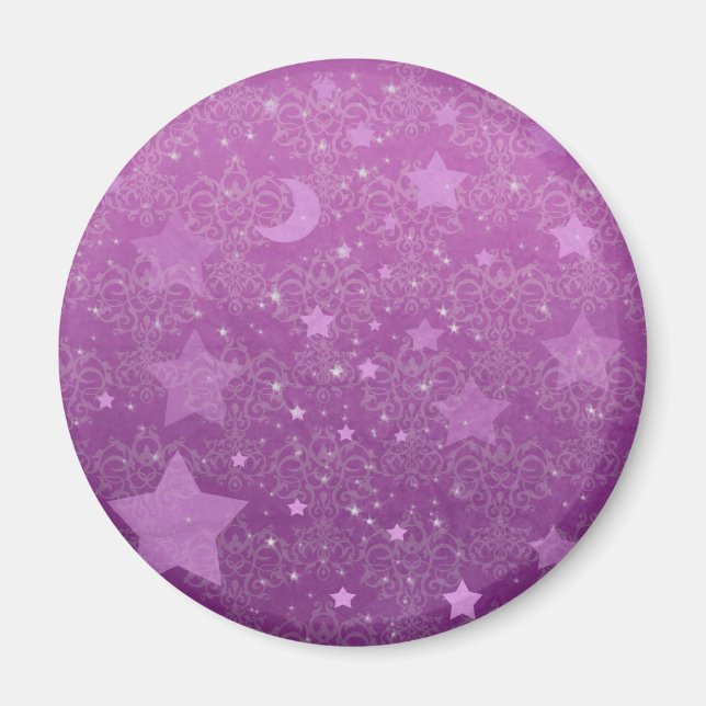 Aimant Étoiles et Lunes Violettes (Devant)