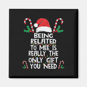 Aimant Être apparenté à moi Noël Pyjama Famille Xmas Fête