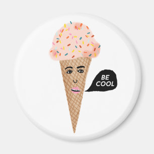 Aimant Être COOL Crème de glace rose Cone Lady Arc-en-cie