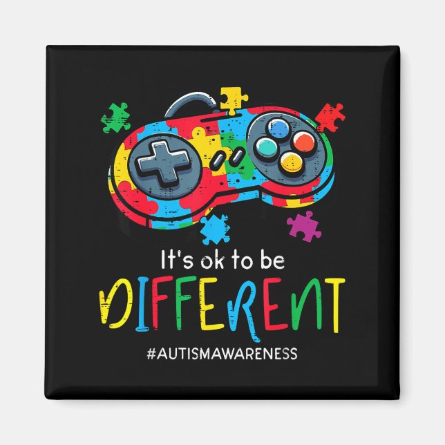 Aimant Être différent manette de jeu autism hommes garçon (Devant)