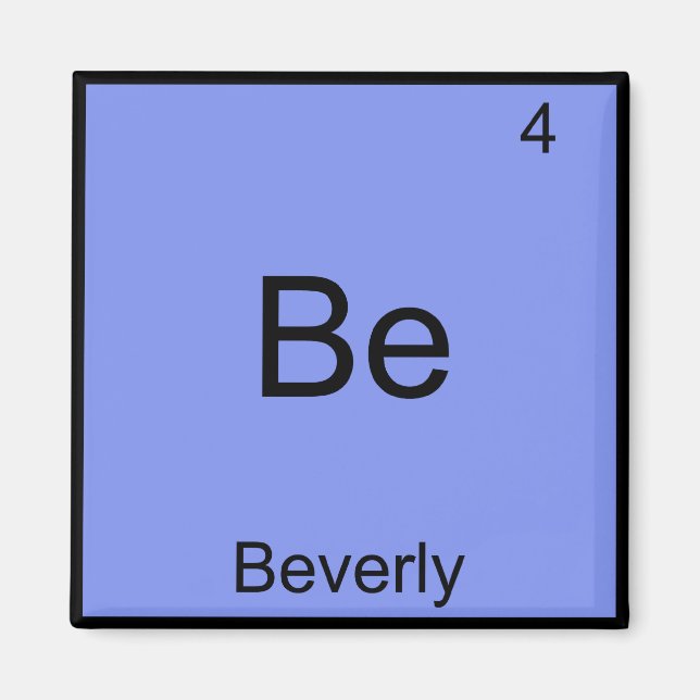 Aimant Être - Nom de symbole d'élément de chimie drôle de (Devant)