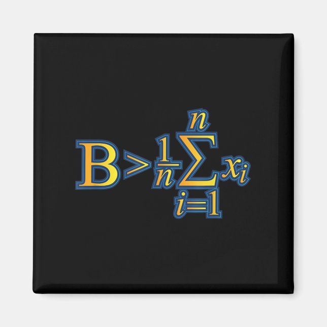 Aimant Être plus grand que la moyenne - Citations de math (Devant)