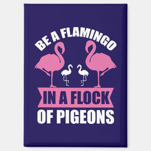 Aimant Être Un Flamant Rose Dans Une Volée De Pigeons