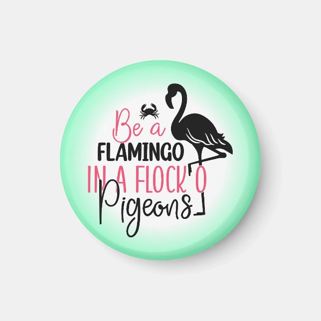 Aimant Être un flamant rose dans une volée de pigeons (Devant)