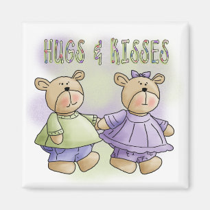 Aimant Étreintes d'ours de nounours et T-shirts et