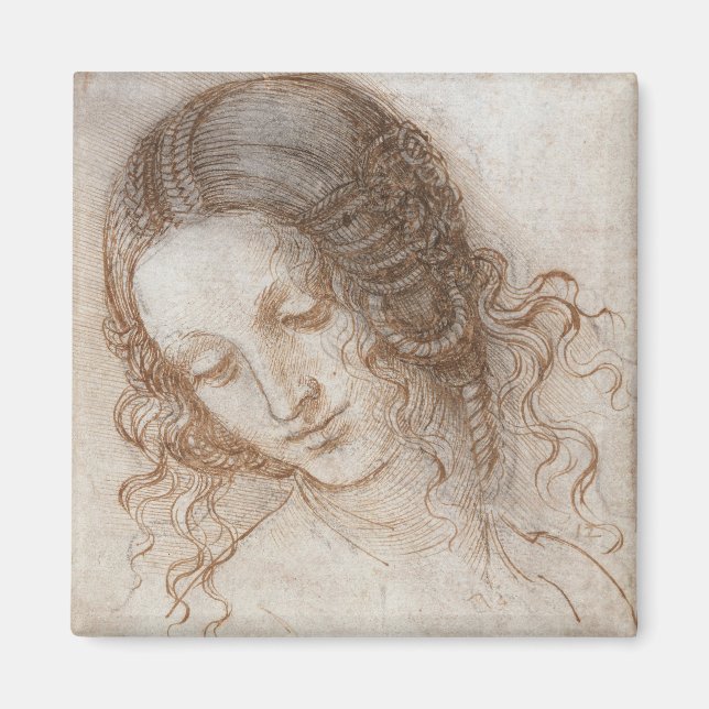 Aimant Étude de Léonard de Vinci pour la tête de Léda (Devant)