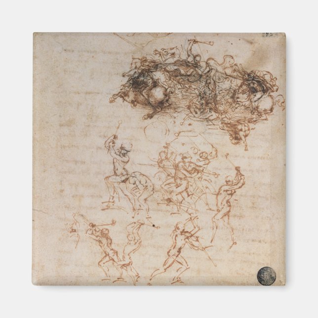 Aimant Étude des cavaliers de combat et des soldats de l' (Devant)