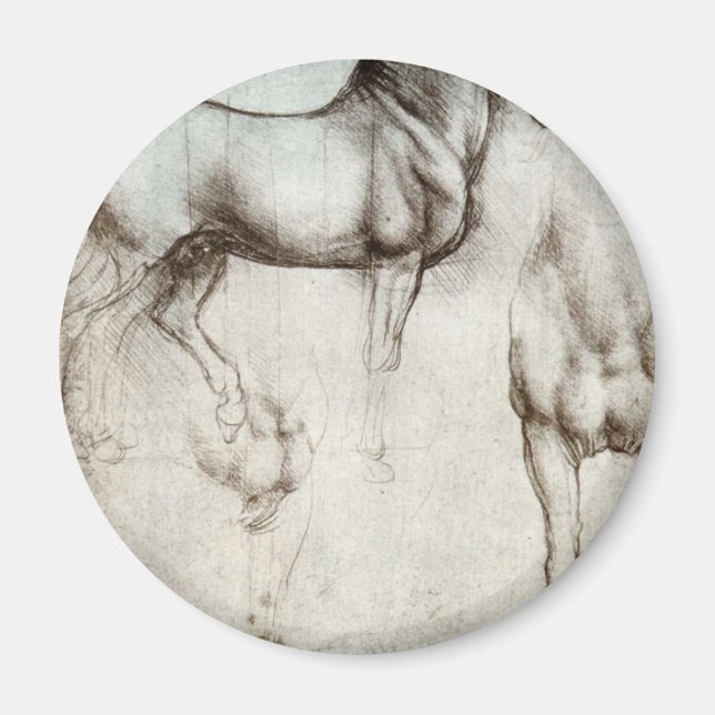 Aimant Étude des chevaux - Léonard de Vinci (Devant)