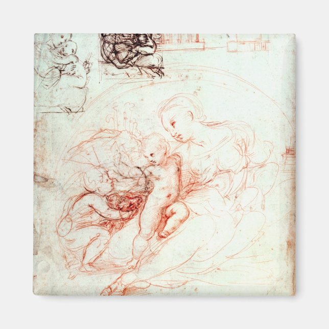 Aimant Étude pour Alba Madonna, c.1508-09 (Devant)