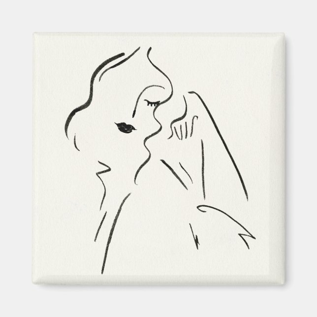 Aimant Étude simple - Croquis d'une dame (Devant)