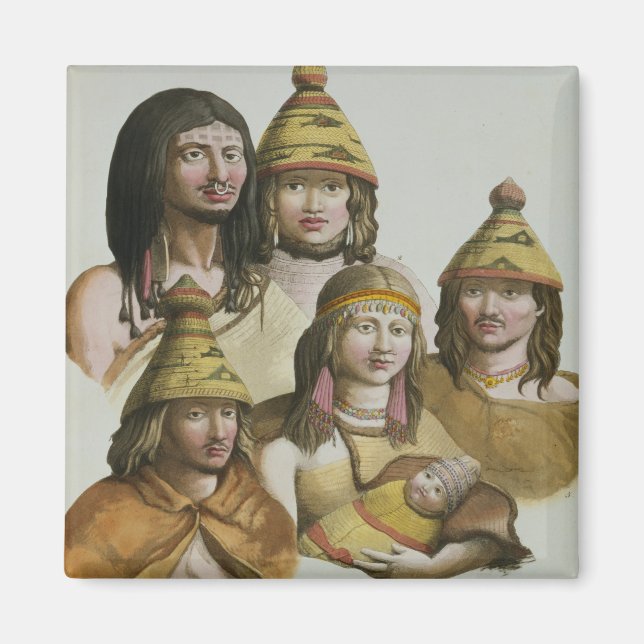 Aimant Études des Américains natifs (litho de couleur) (Devant)