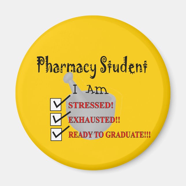Aimant Étudiant en pharmacie "Prêt À Diplômer ! ! !" (Devant)