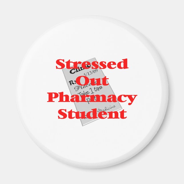 Aimant étudiant en pharmacie stressé (Devant)