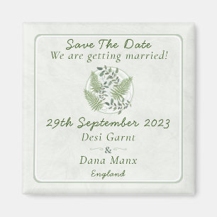 Aimant Eucalyptus & Fern Anneaux Mariage Enregistrer La D