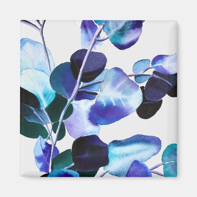 Aimant Eucalyptus gomme Feuille aquarelle art (Devant)