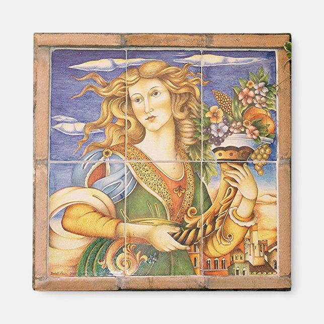 Aimant Europe Espagnole Carrelage femme Cornucopia Mosaic (Devant)