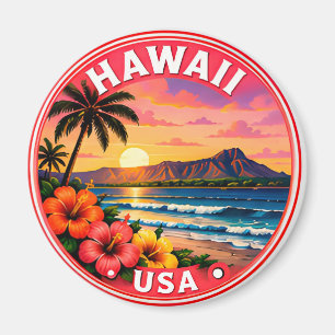Aimant 🟡 Évasion Paradis du Coucher de Soleil Tropical H