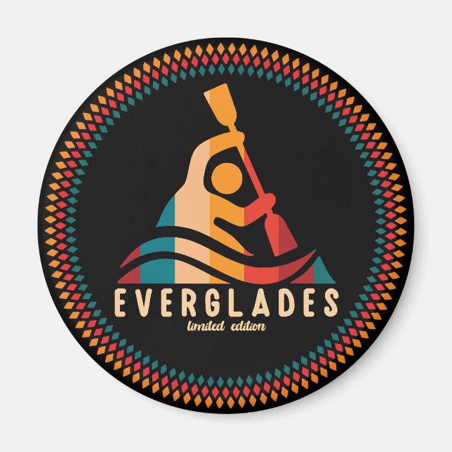 Aimant Everglades rétro Kayak (Devant)