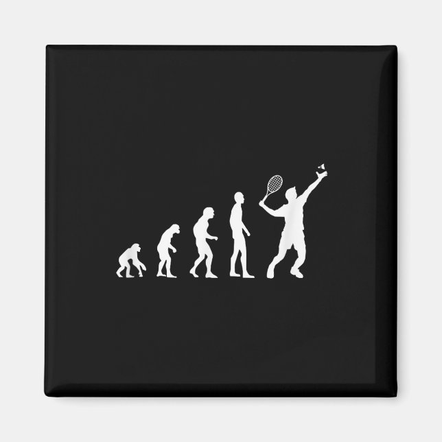 Aimant Évolution de badminton navette drôle  (Devant)