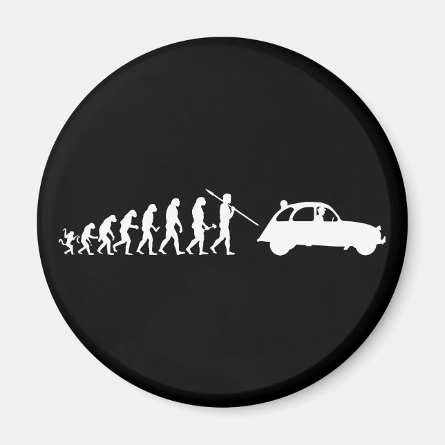 Aimant Évolution de l'oldtimer 2CV (Devant)