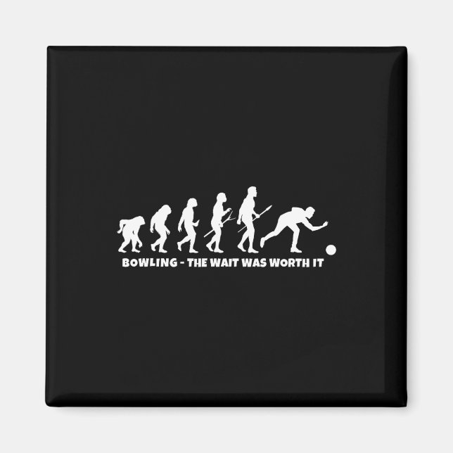 Aimant Évolution du bowling - Joueur de bowling drôle et  (Devant)