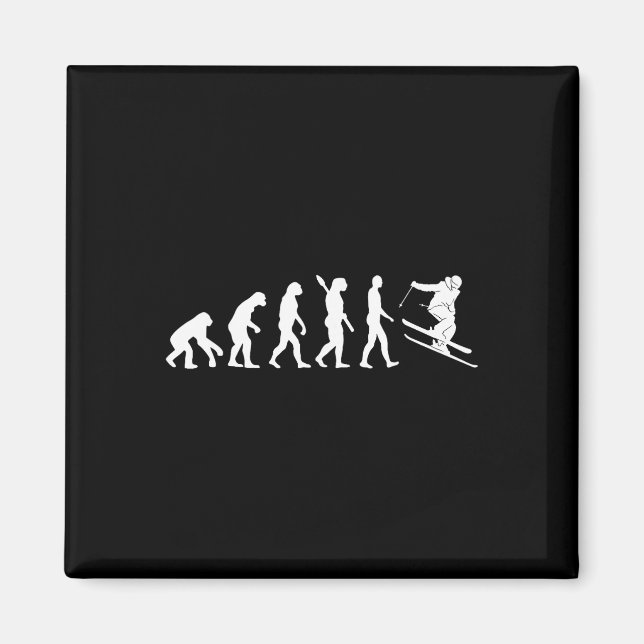 Aimant Évolution du ski Skieur drôle Ski Freestyle Hiver  (Devant)