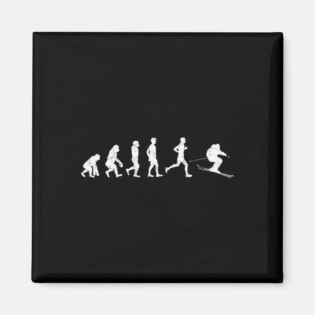 Aimant Evolution Ski de fond Sports d'hiver Bain (Devant)